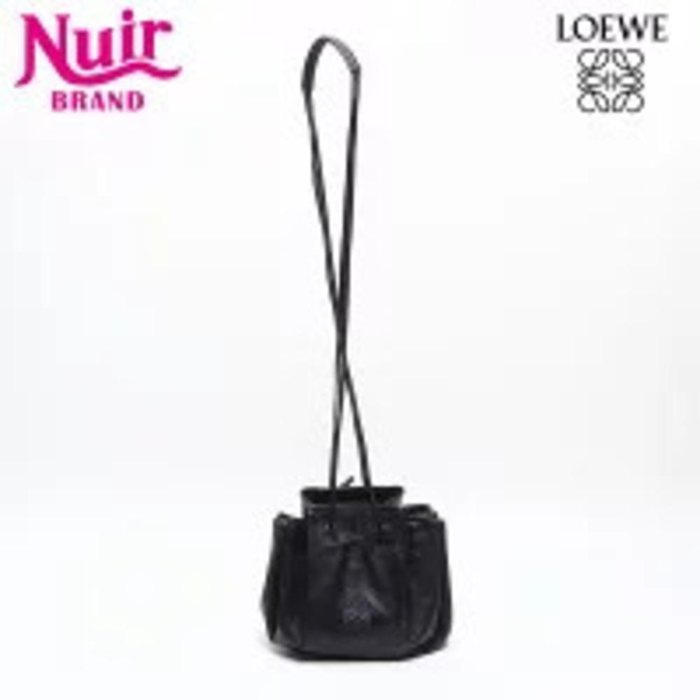 Loewe Anagram Nappa Leather Shoulder Bag Black